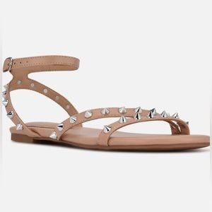 NINE WEST Bernie 3 Womens Studded Casual Ankle Strap NWOT